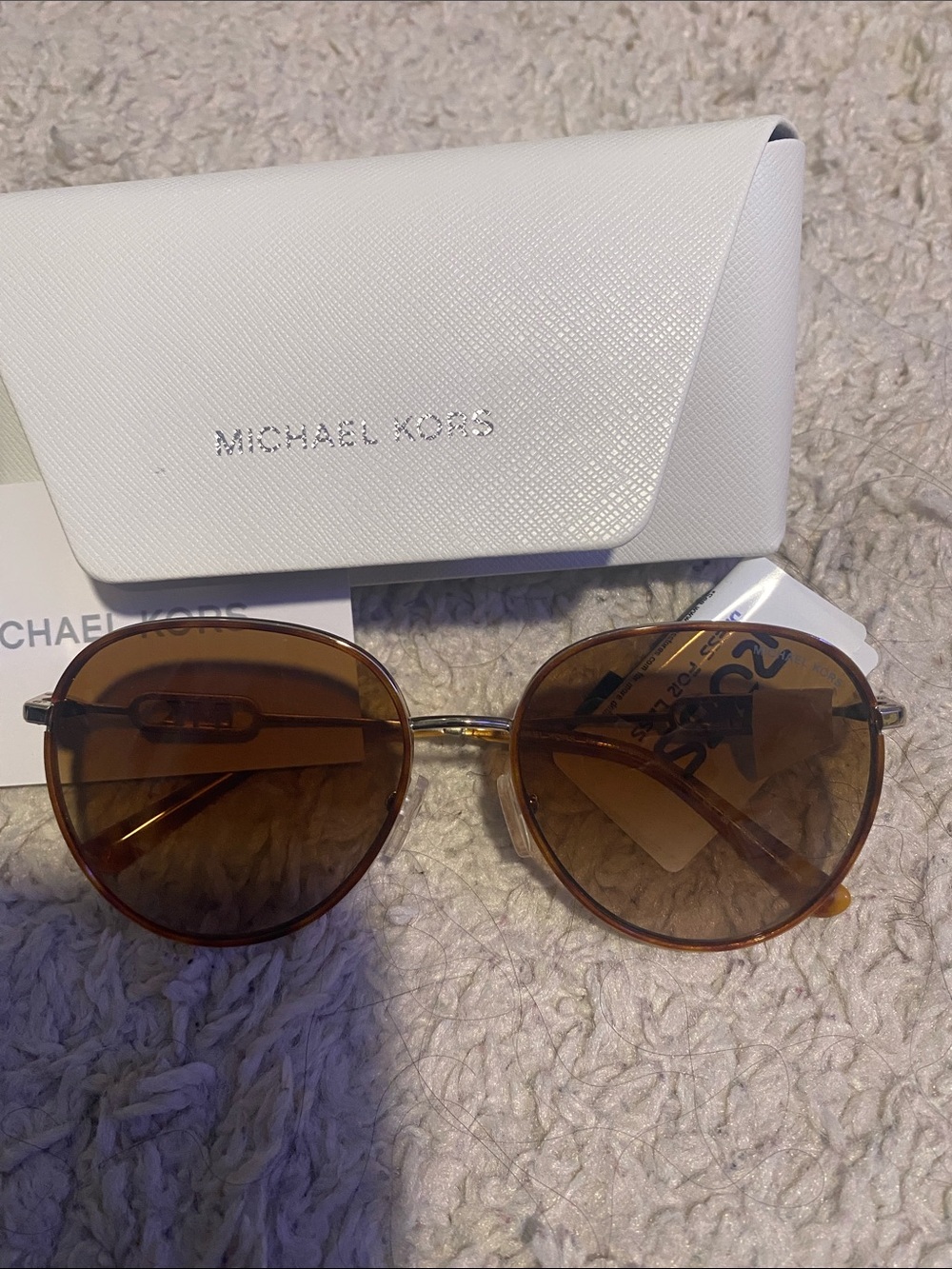 Michael Kors Gold-Tone Frame Sunglasses with Brown Gradient Lenses